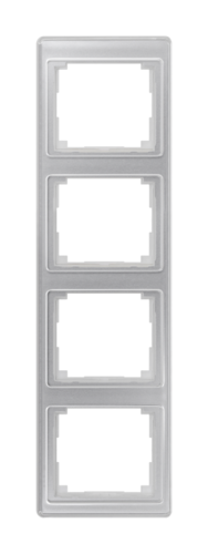 Рамка 4 поста JUNG SL 500, вертикальная, серебро